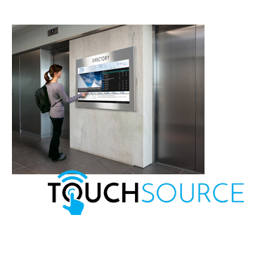 image I created of a woman using a touchsource touch screen