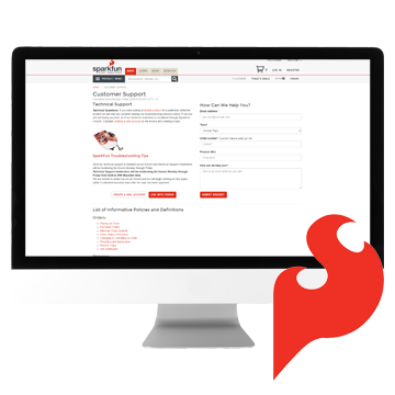Image of the original SparkFun support page